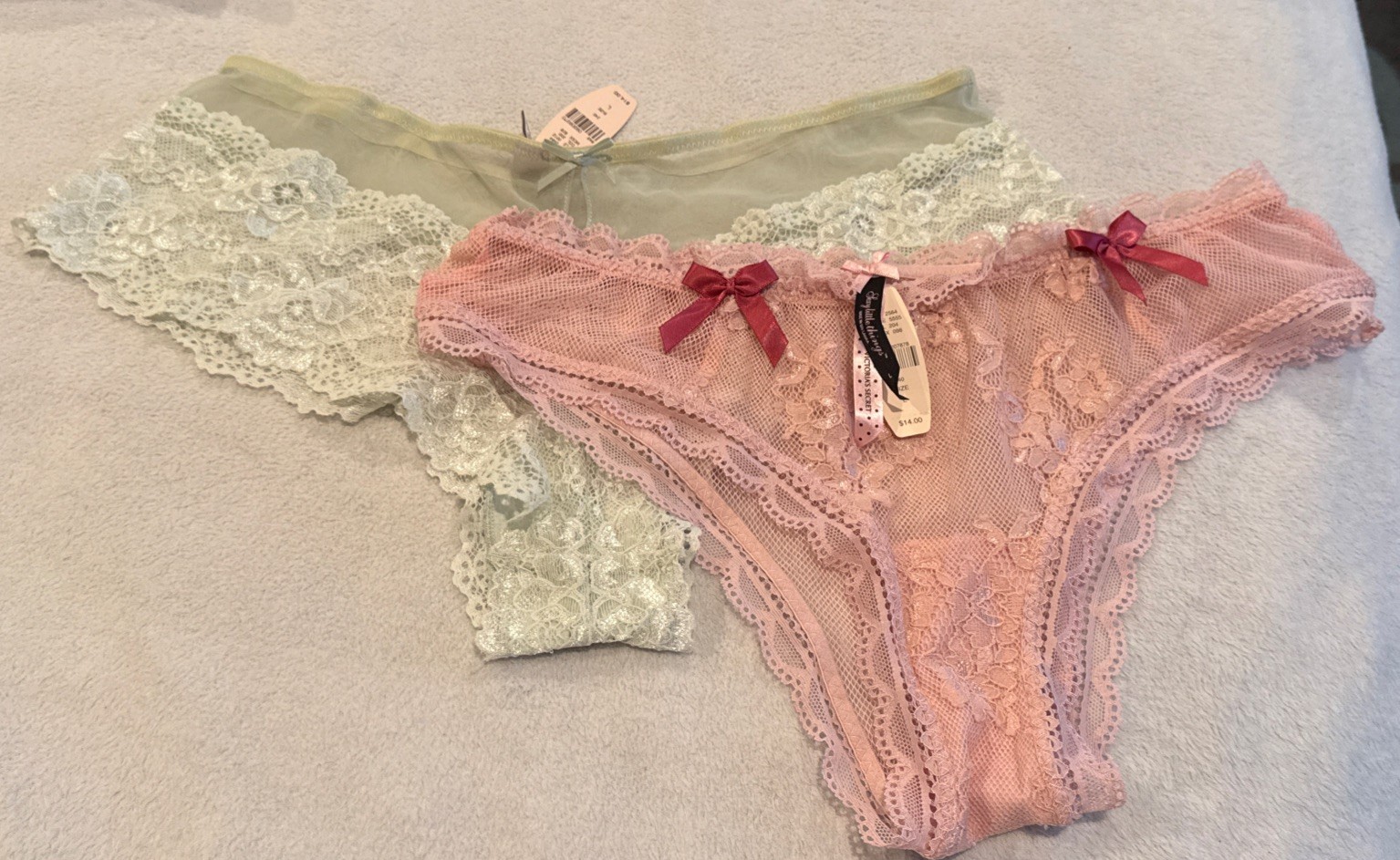 VTG Y2K Victoria’s Secret Sexy Little Things Lace Mesh Panties L Lot Of 2 NWT
