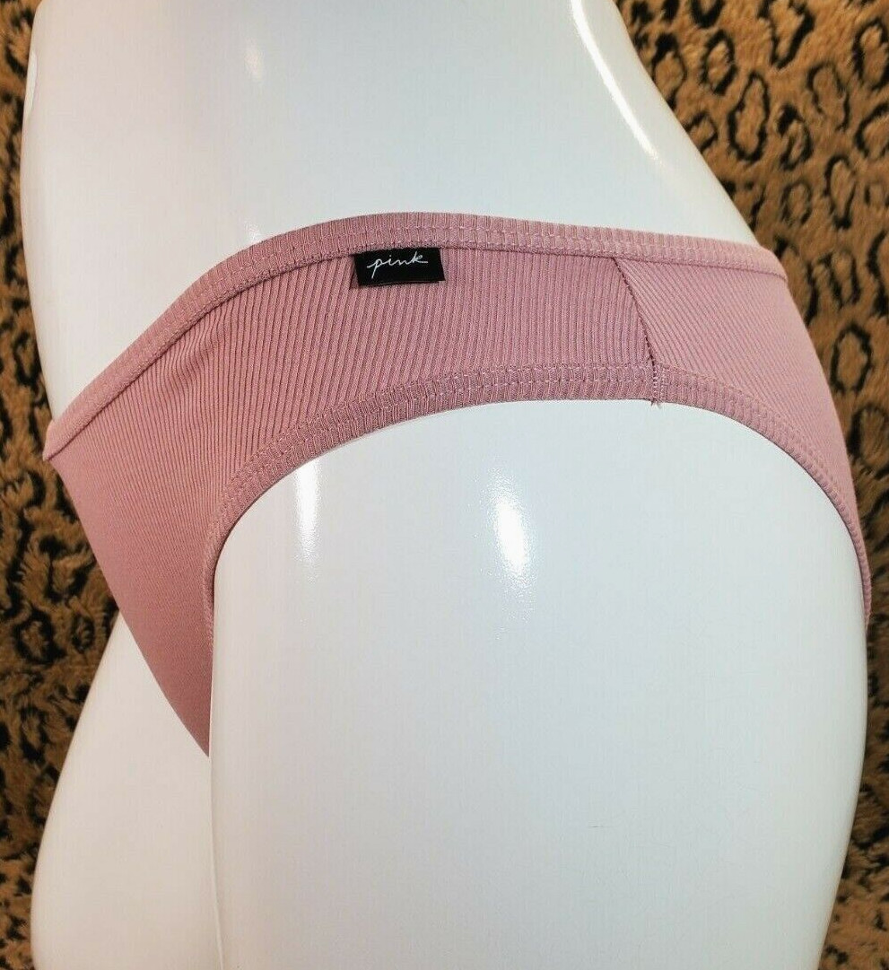 Victoria’s Secret PINK Logo Pink Pleated Bikini Panty M NWT Sexy