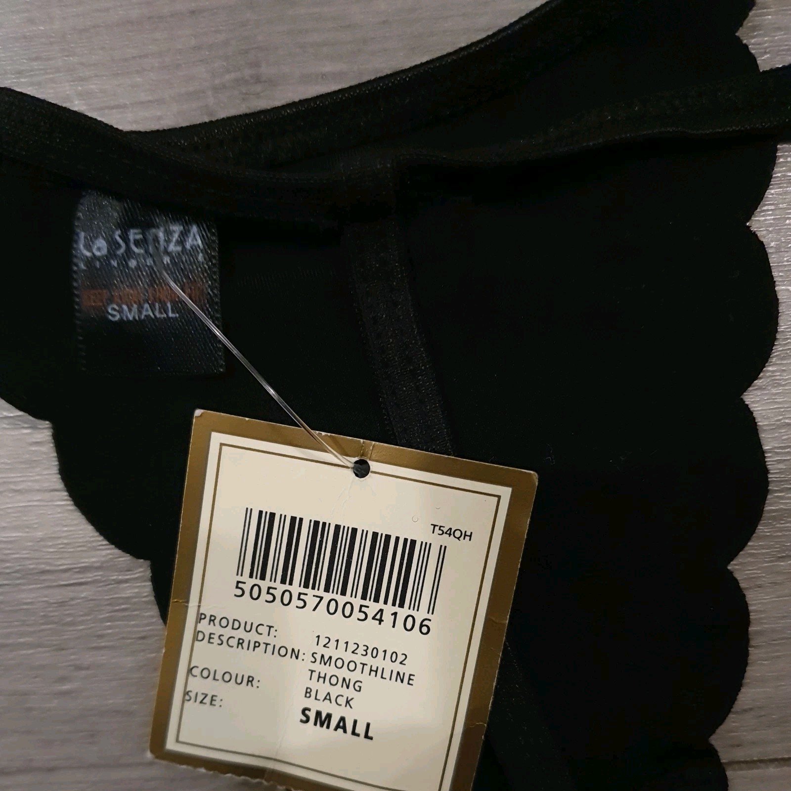 BNWT Vintage La Senza Black Smooth Line Thong Panties Size Small