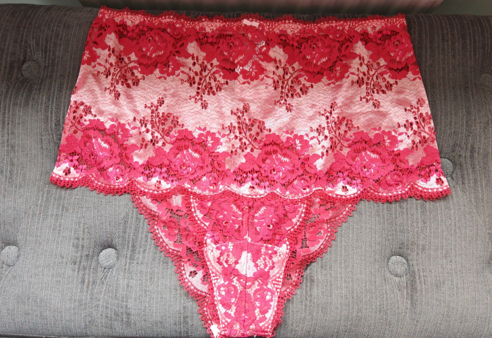 Pretty Secrets Raspberry Red & Baby Pink High Waisted Knickers Size 16