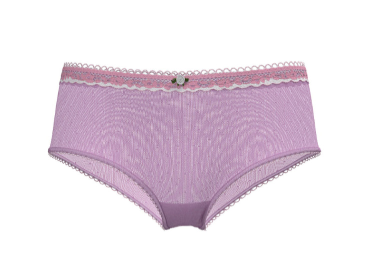Victoria’s Secret Cheeky Lace Panty Lavender Polka Dot Sheer Bow Detail L (EF327