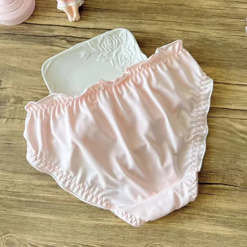 Embroidered Lace Briefs Mid Rise Bow Smooth Breathable Panties Women Soft