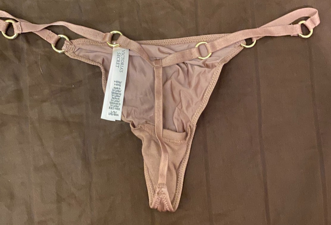 VICTORIA’S SECRET SATIN SMOOTH GOLD RING Dusty Rose Large NWOT