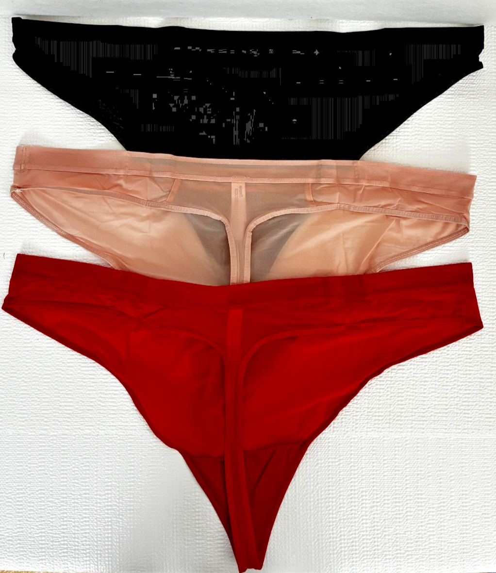 Joyspun 3 Pack Hosiery Thong Underwear Size XXXL 20 Red Black Tan New w Tags