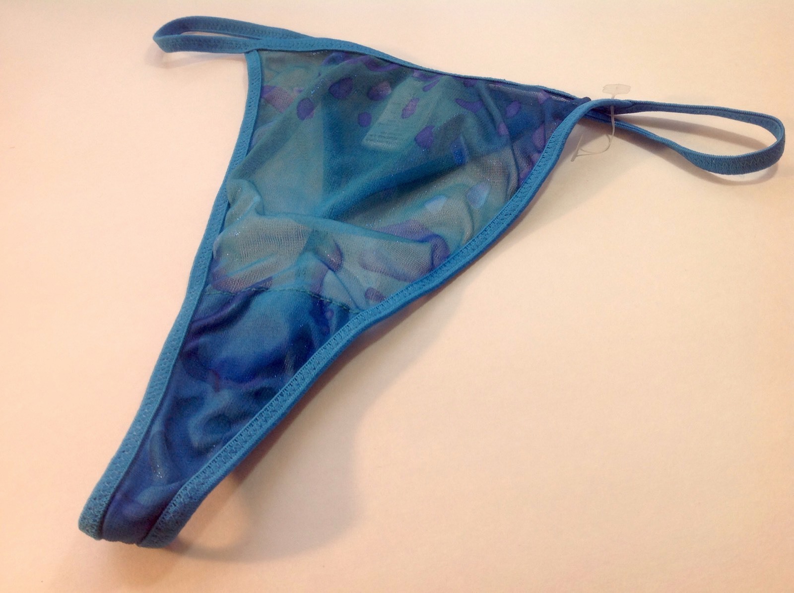 Women Panties,Thongs Size M/6 Medium Shiny Swinging Blue Metallic Myanmar