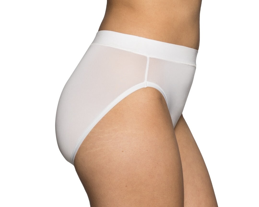 Vanity Fair PLUS Radiant 360 Comfort Soft Hi-Cut 3-Pk Sheer White Black 3XL, 5XL