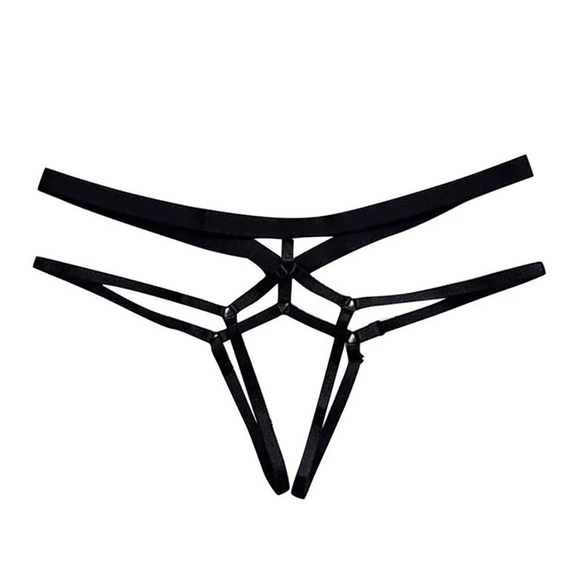 2 Pack Lot Womens Crotchless Panties T-Back G-String Lingerie Thong Underwear