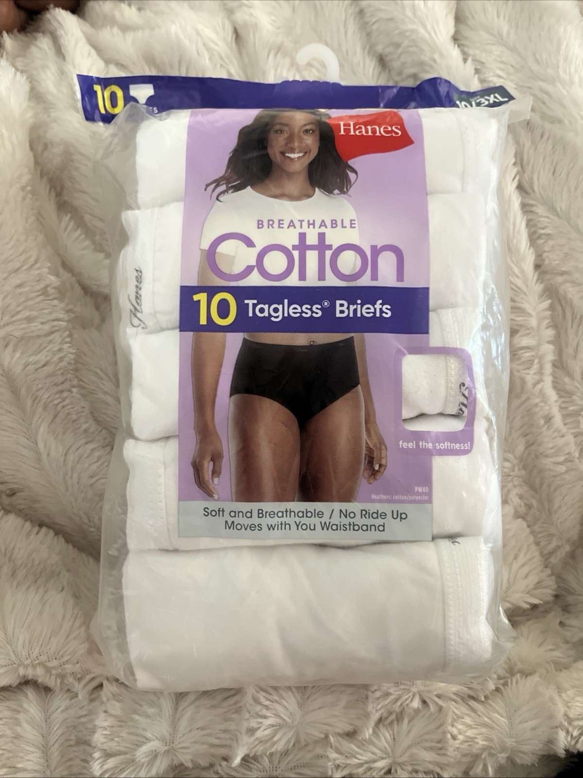 NEW Hanes 10 Pack Women’s Briefs Panties Tagless Size 3XL (10)
