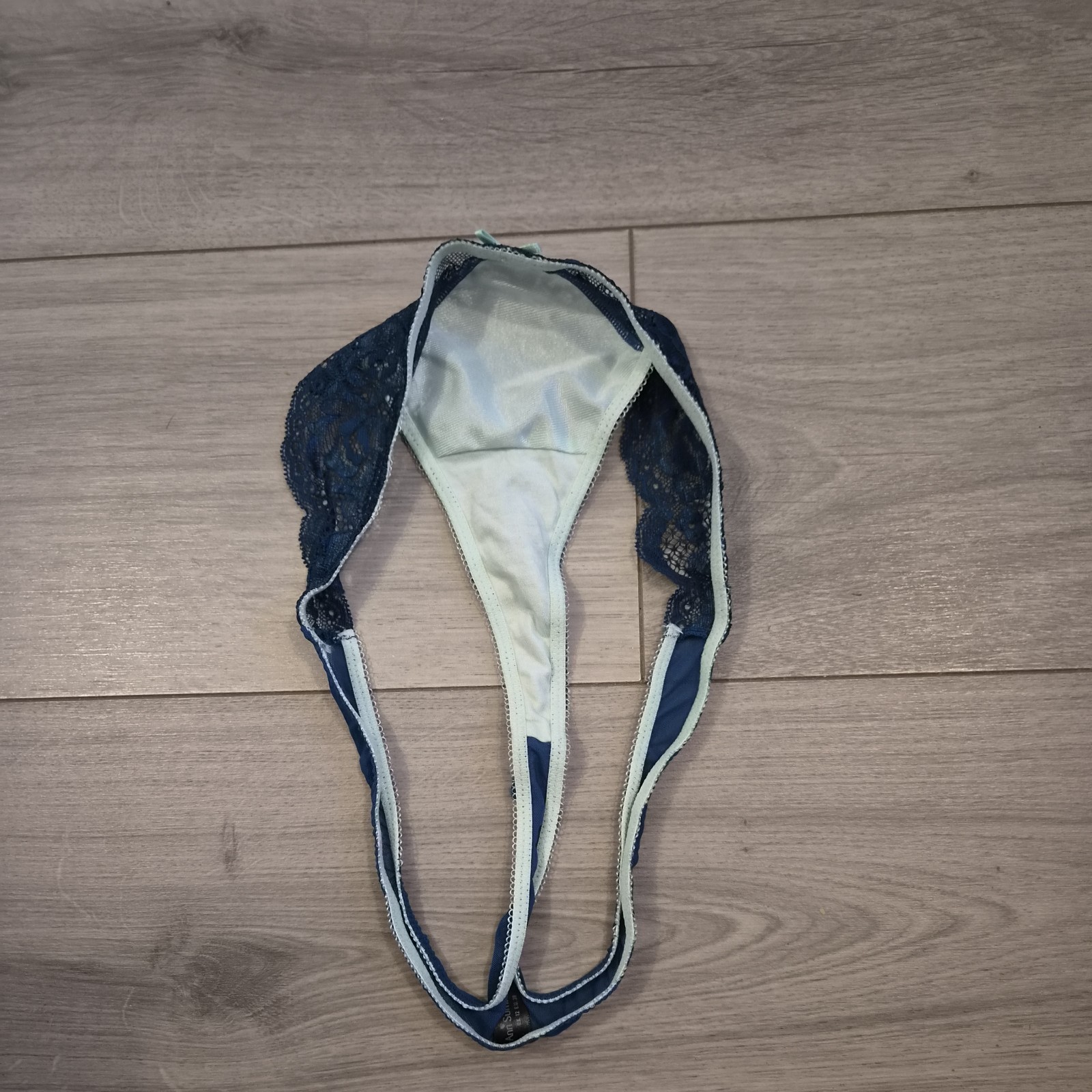 BNWOT Ann Summers Deep Teal Blue & Light Green Lace Thong Size 8-10