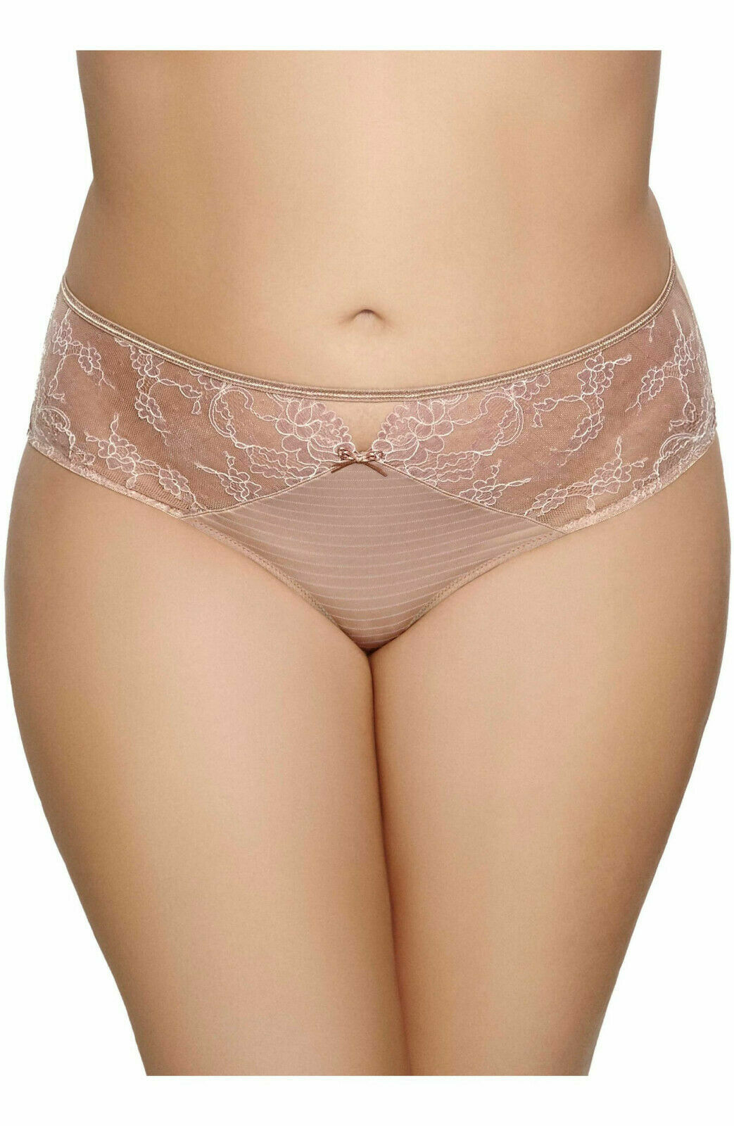 Ashley Graham Lingerie Plus Size Front-Keyhole Panty US X UK 16 nude NWT