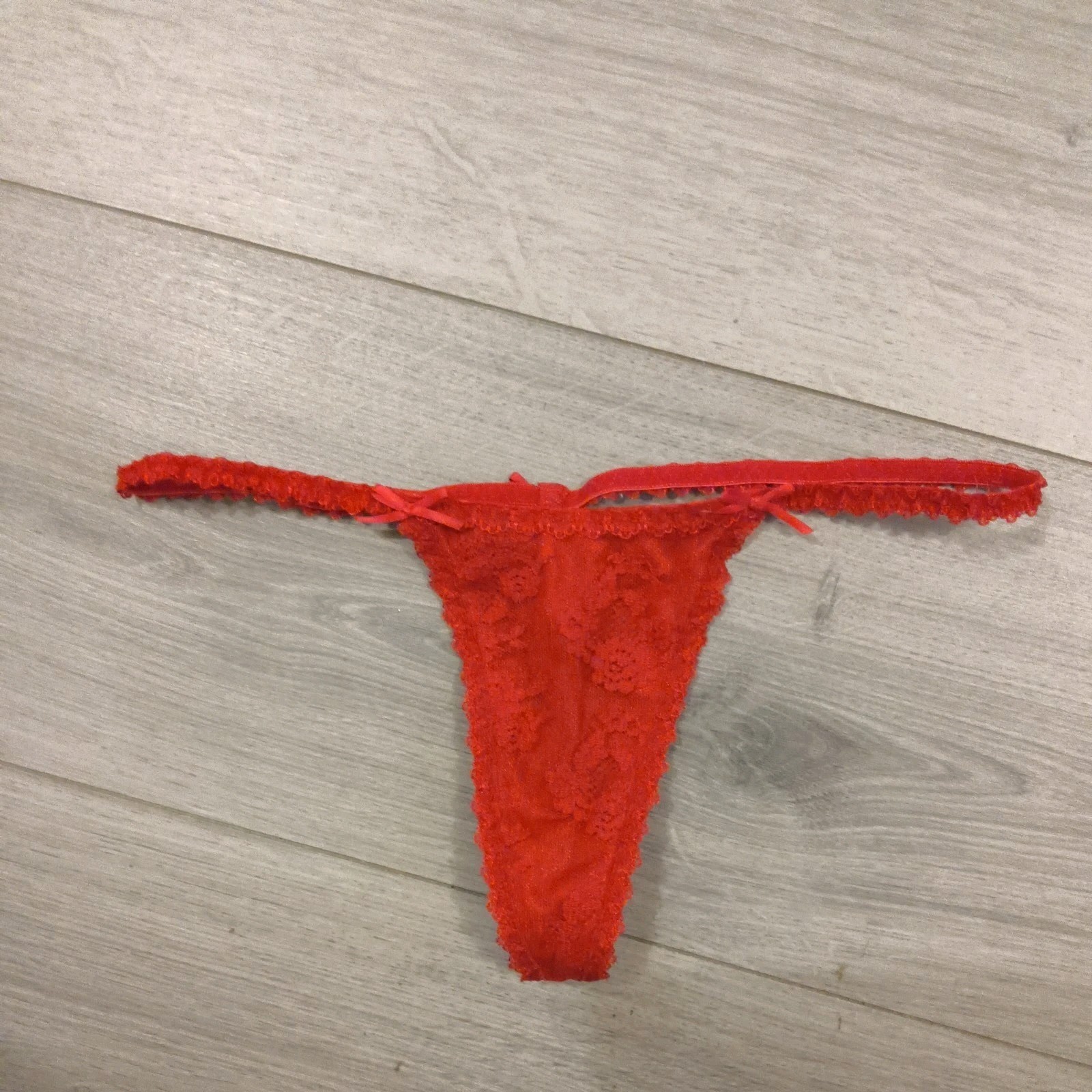 BNWOT Vintage Ann Summers Red Lace Entice G String Thong Size Small