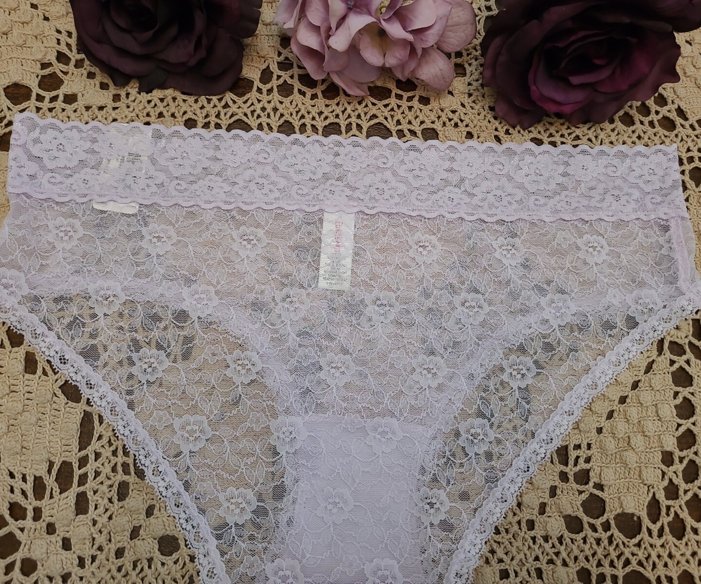 8/XL FLIRTITUDE SeXy See Thru Peek a Boo ChEEky Lace Panties ~ NWT