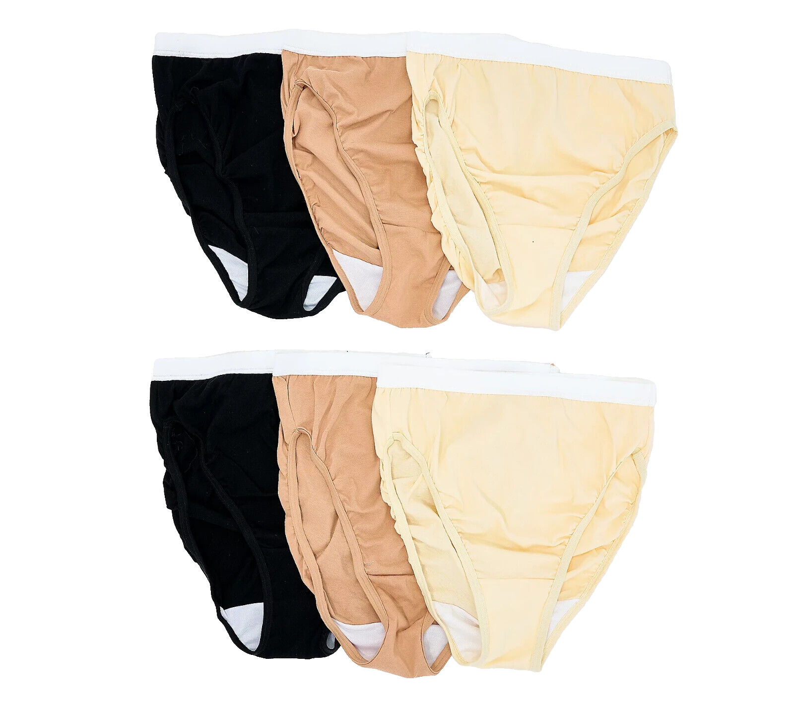 Breezies~Set of 6~Original Cotton Hi-Cut Briefs~Size 15~A632207~Basic 11248