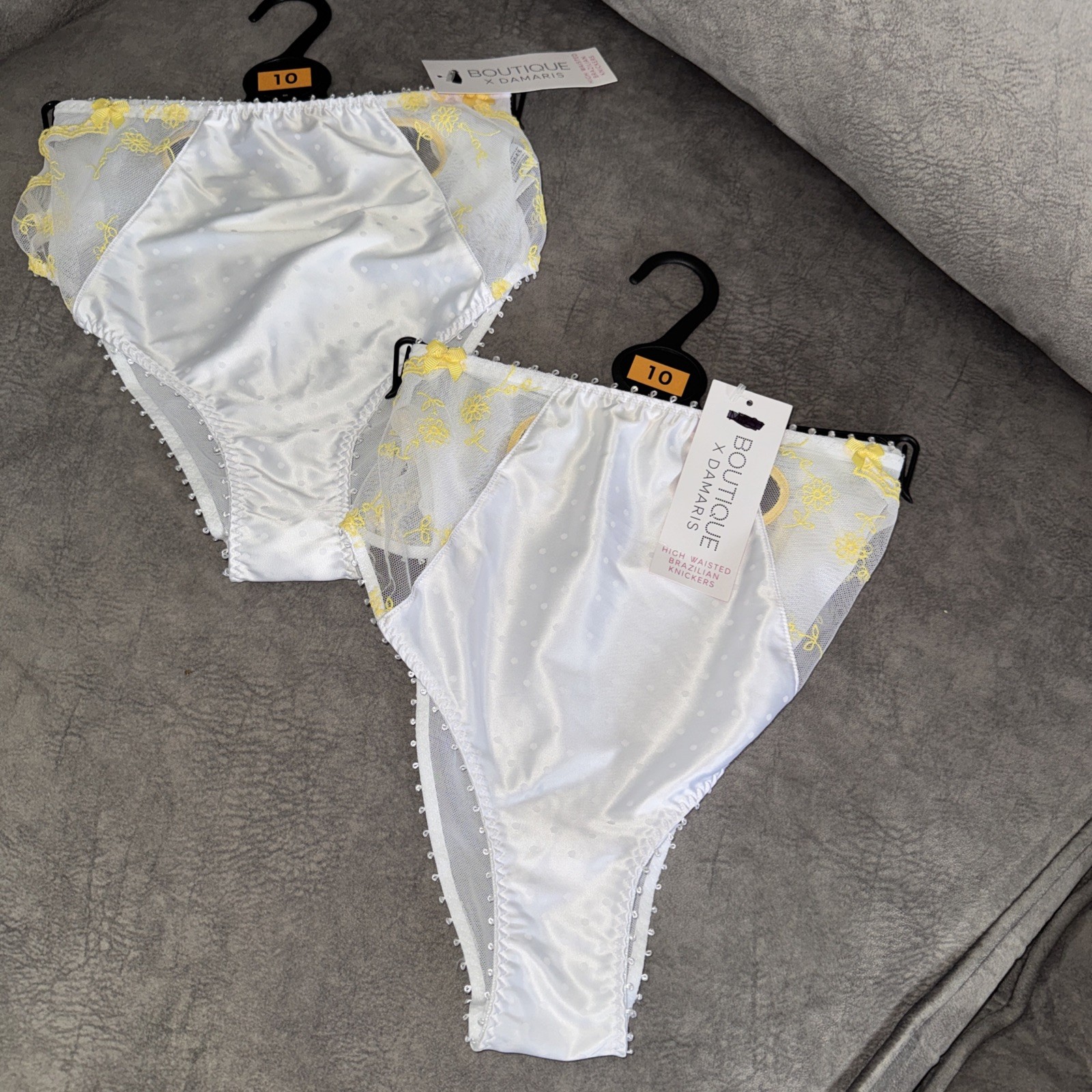 2 x M&S Boutique x Damaris Evaline Satin High Waisted Brazilian pants BNWT 10
