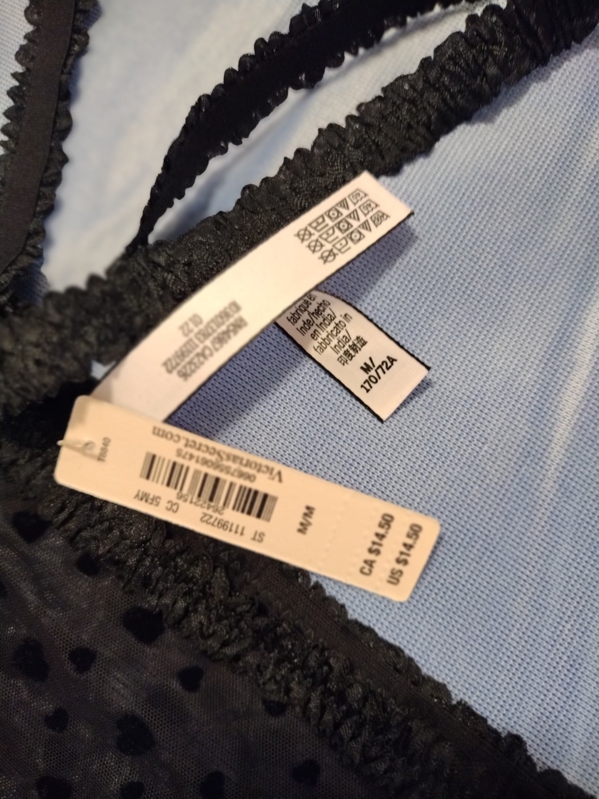 Victoria’s Secret Stretch Sheer Heartbreaker Bikini Panty Black Size M 170/72A