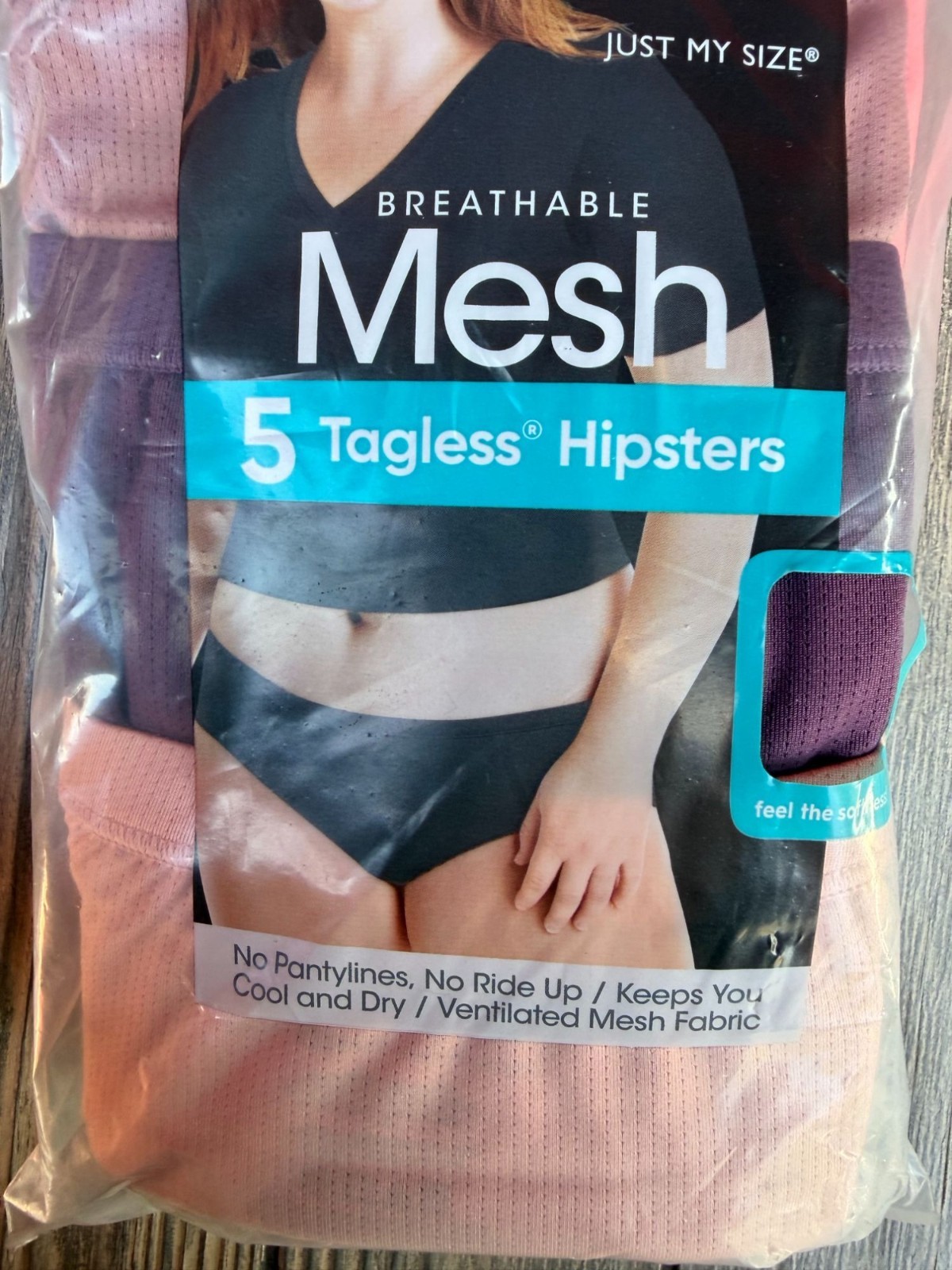 Hanes Just My Size Womens 5-Pack Breathable Mesh Tagless Hipsters 13/5X