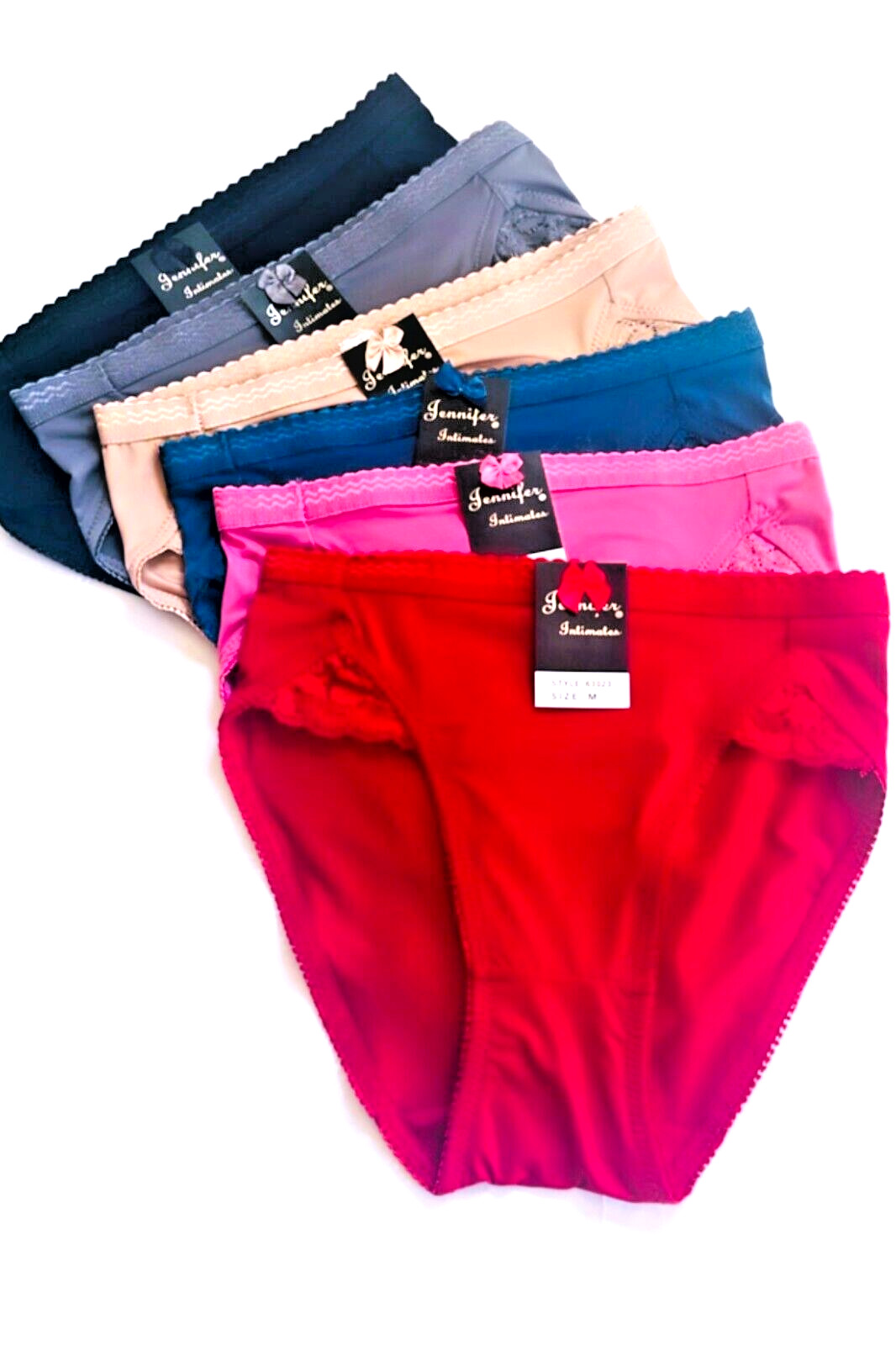 6 Pretty Silky Bikini Style Panties Women’s Underwear 63023 Plus 5XL Lace detail