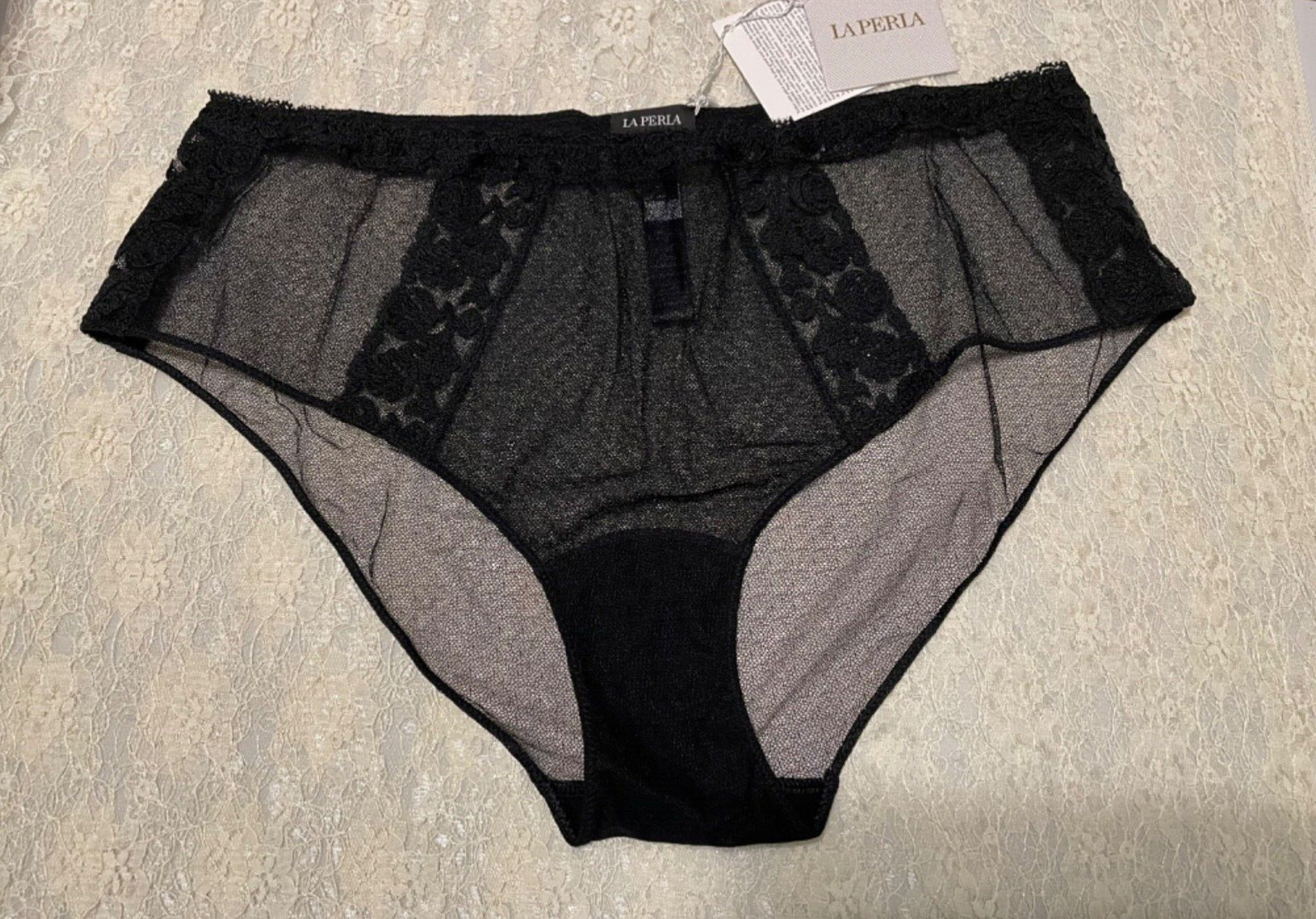 La Perla Idylle Collection XL Culotte French Knicker Panty Black