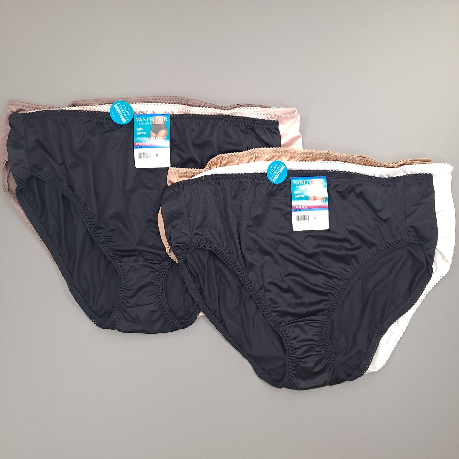 6 Pairs Vanity Fair Undershapers Underwear Light Control Hi-Cut Smoothing 5XL/12