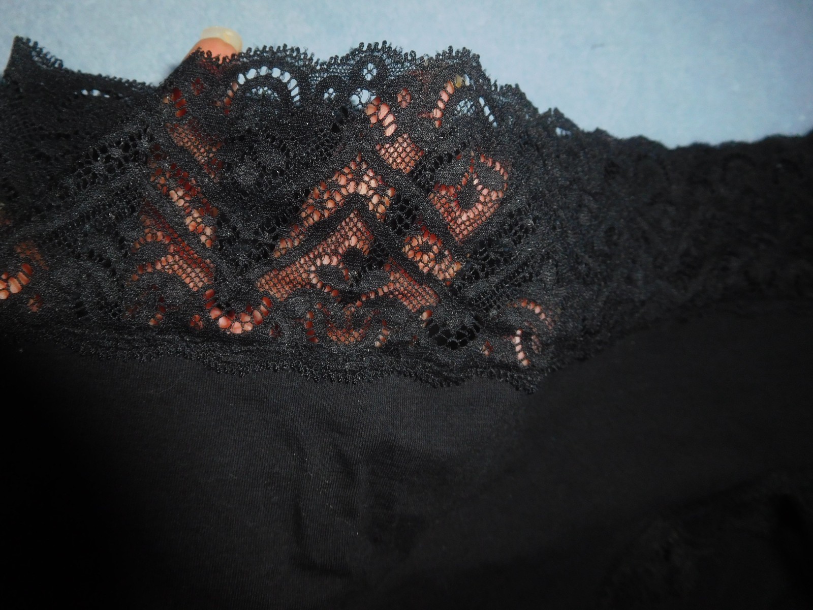 NWT! Intimissimi Italian Black Cotton/ Spandex Brief Panties Lace Trim M