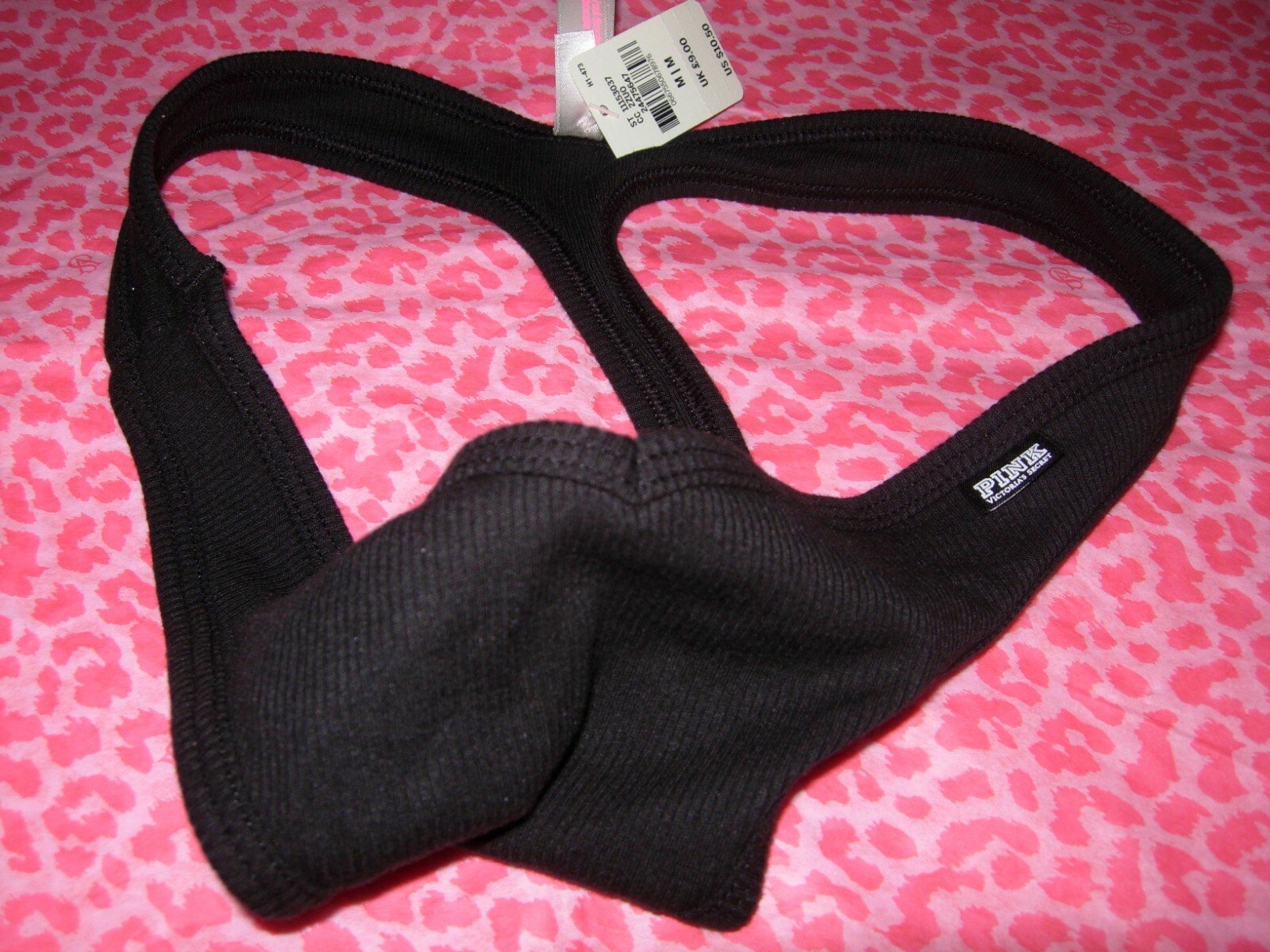 Victoria’s Secret PINK Sexy Thong String V-Cut LOGO Classic Black XSSMLXLXXL NWT
