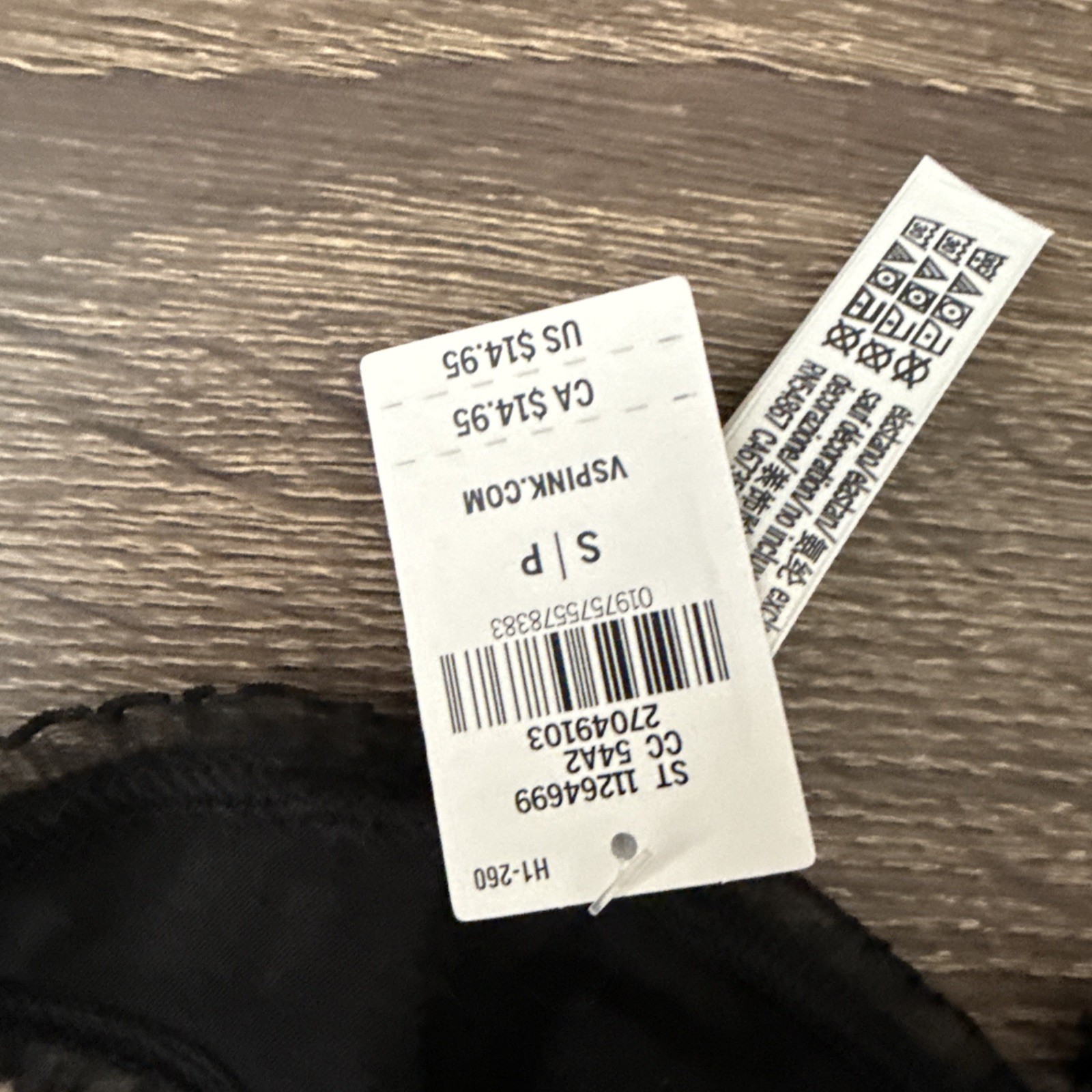 Pink By Victoria’s Secret, Small, Black Lace, Trim, Keyhole, Thong Panties