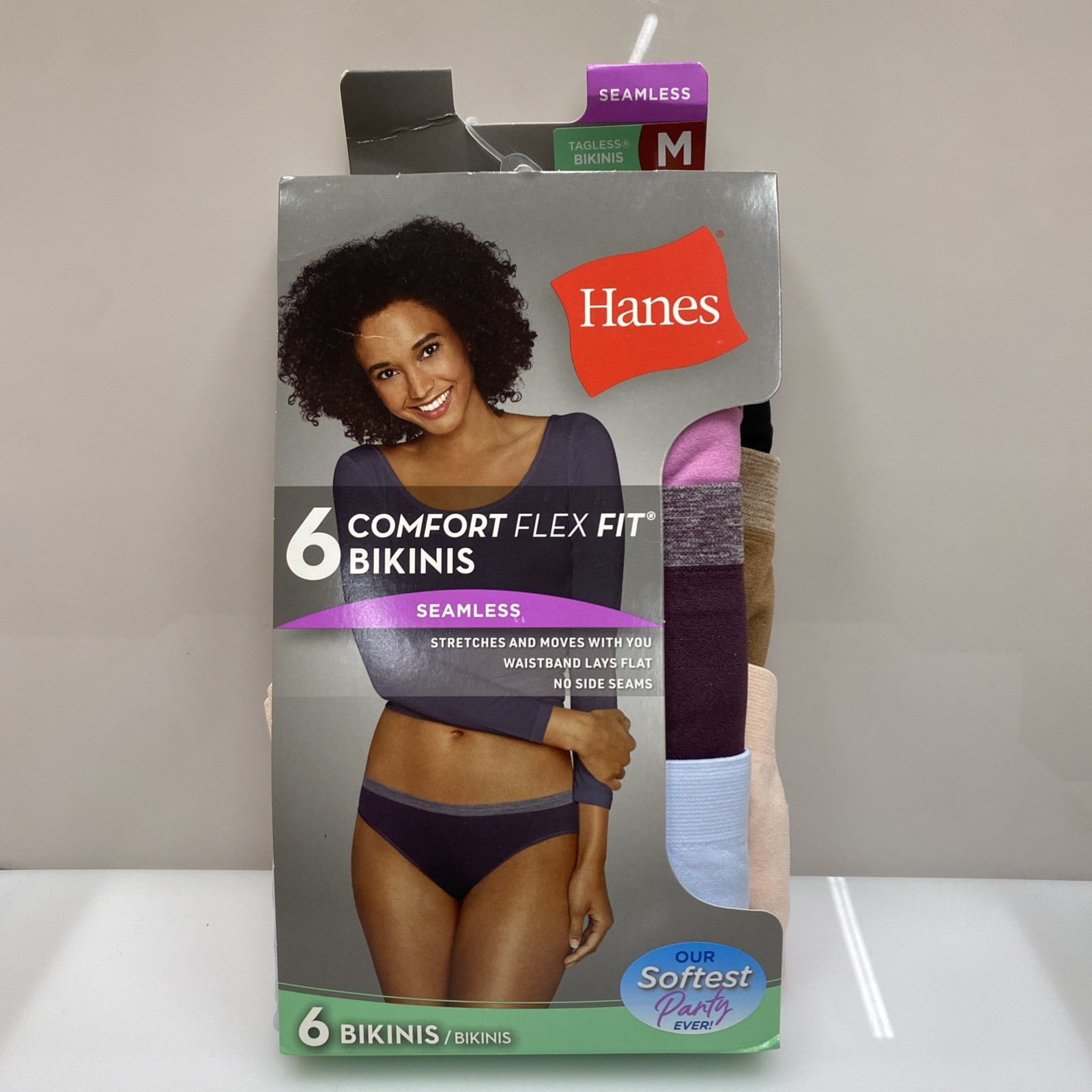 Hanes 6-Pack Comfort Flex Bikinis Panties Seamless Underwear Size M❗️Damage Box