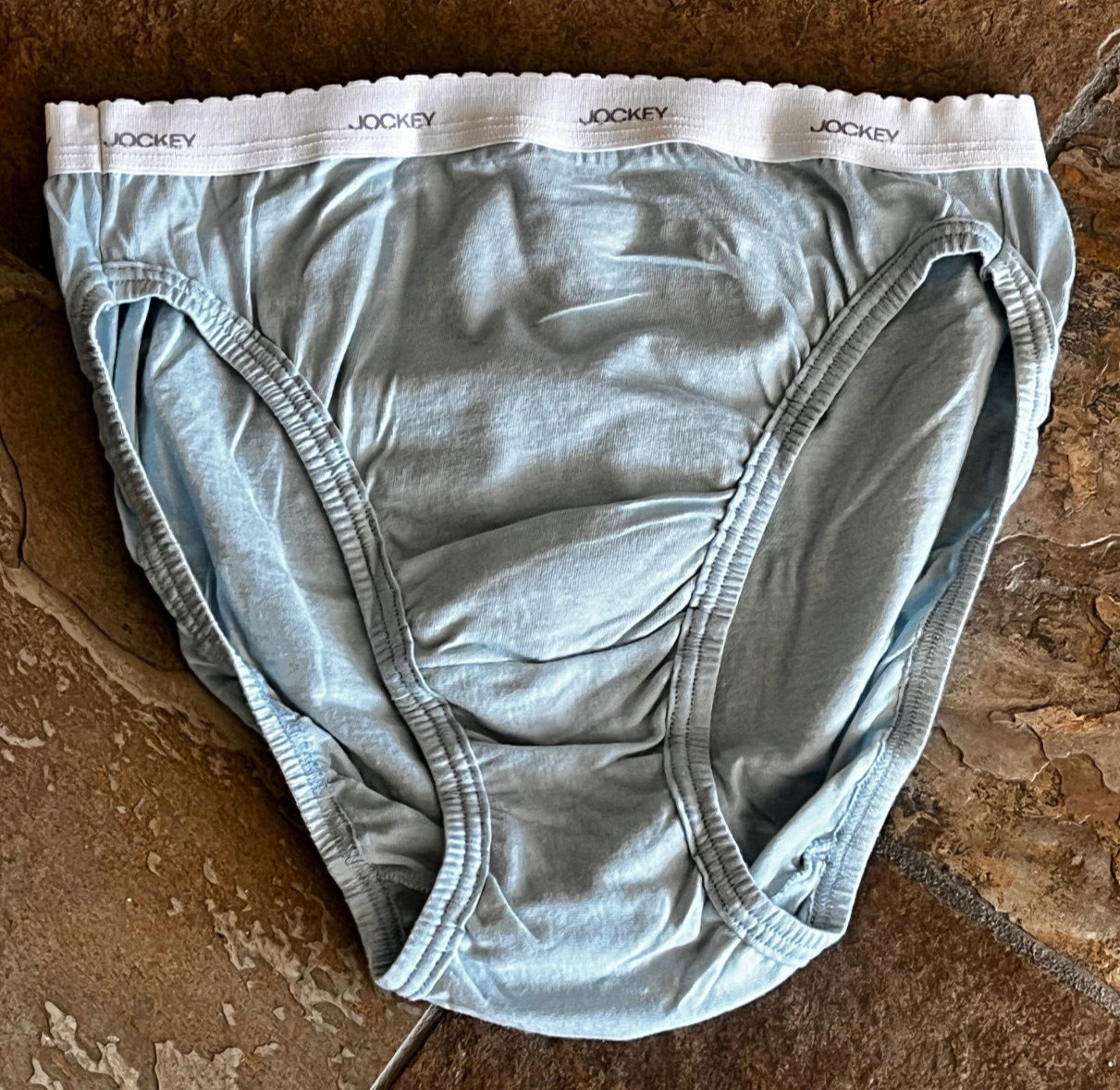924 JOCKEY Med Baby Blue Wide Waist French Hi Cut Leg Brief Panty NWOT #264
