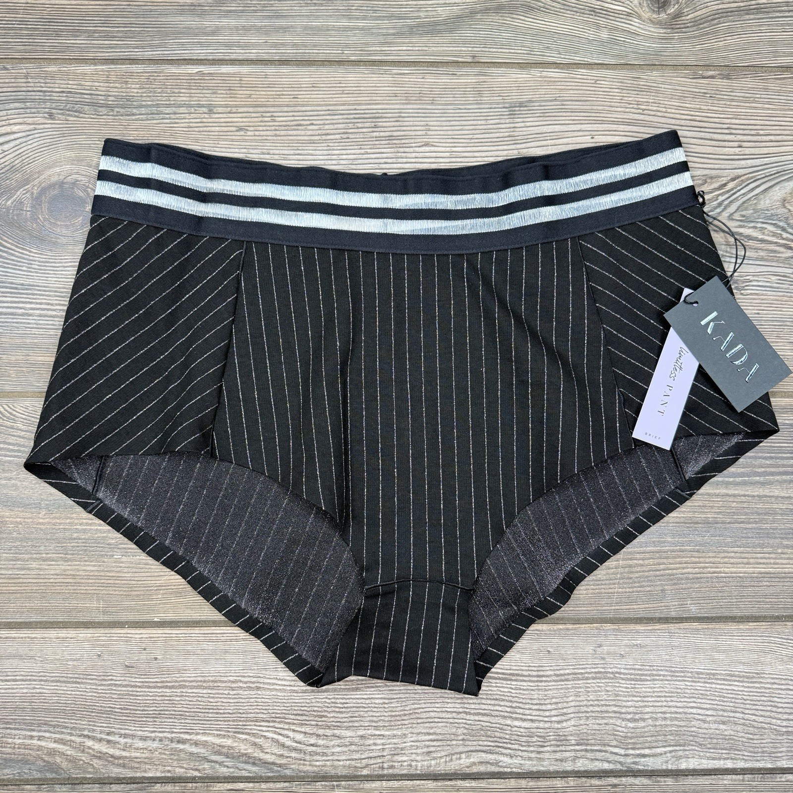 Kada Limitless Pant Brief Black Silver Lured Pinstripe Size XL Made In USA NEW