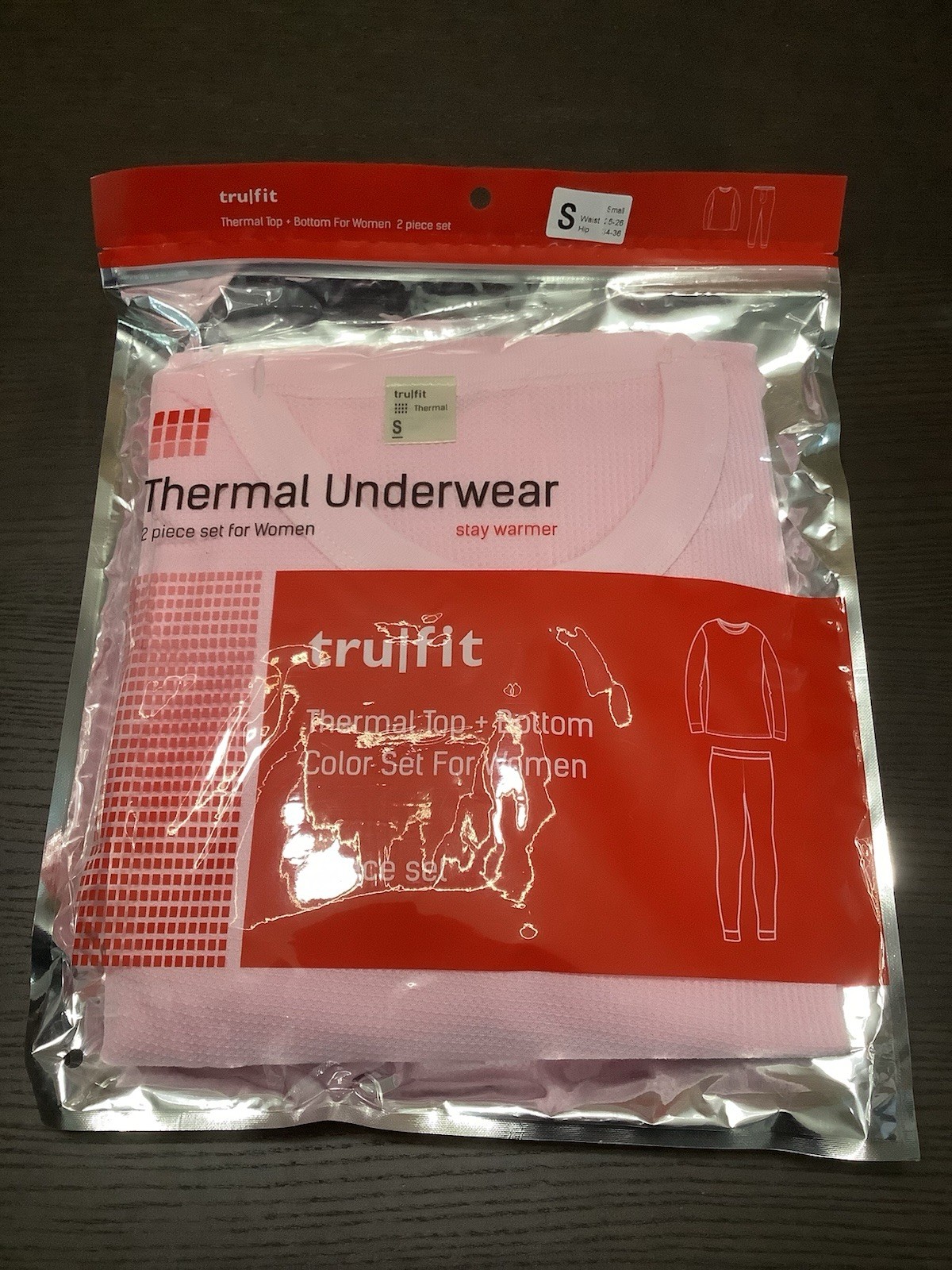 tru|fit Women’s 2-Piece Thermal Underwear Set – Small – Soft Pink – Long Johns