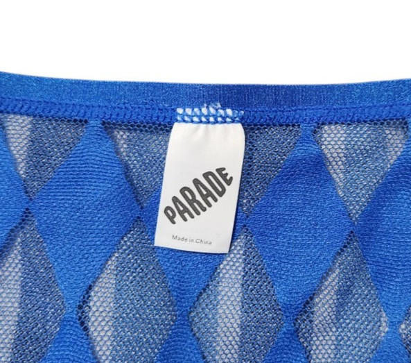 Parade Womens M High Rise Cheeky Brief Underwear Panty Blue Argyle Diamond