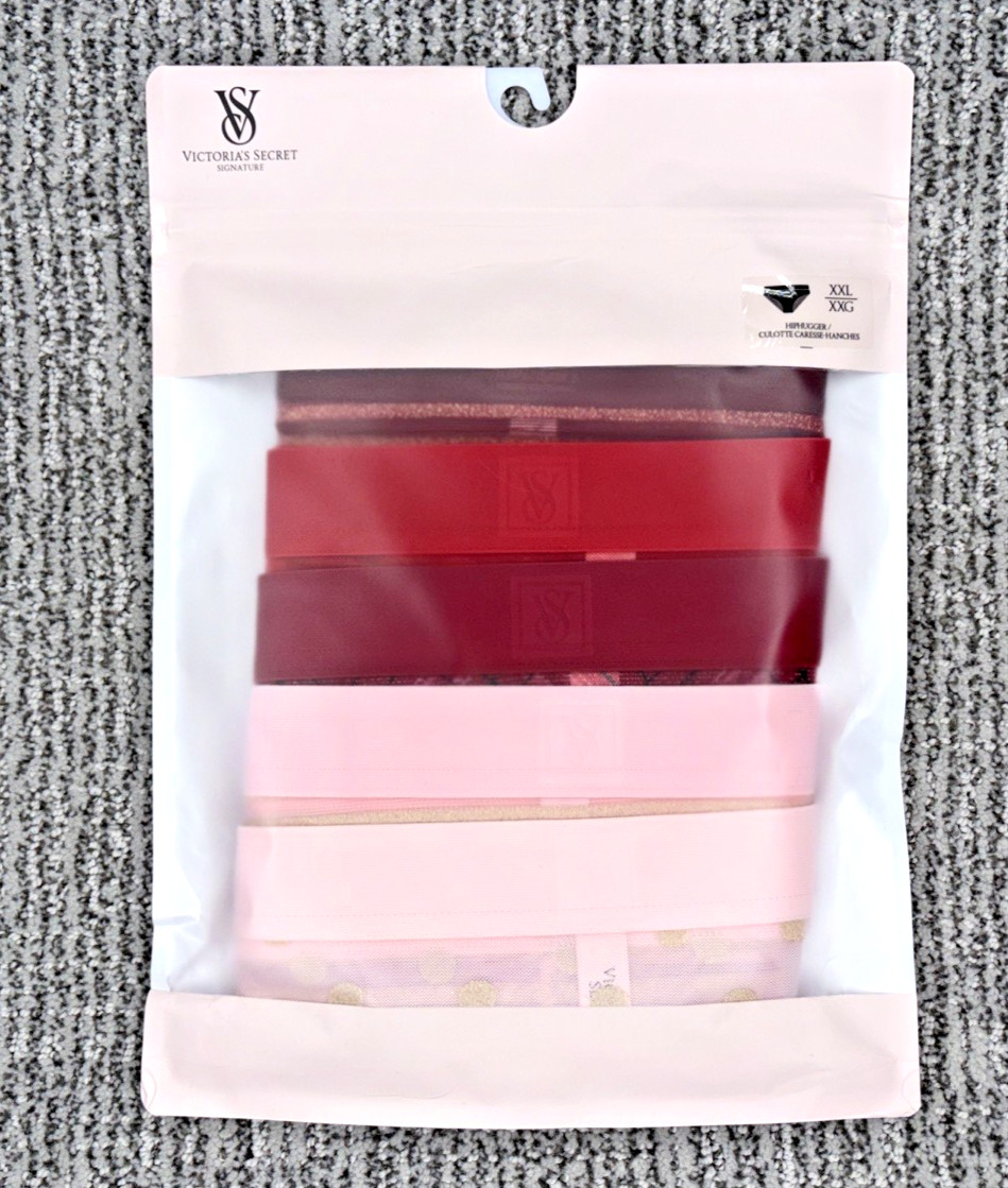 Victoria’s Secret NEW XXL Sheer Heritage Hiphugger Panties 5 Pack Multi Shiny
