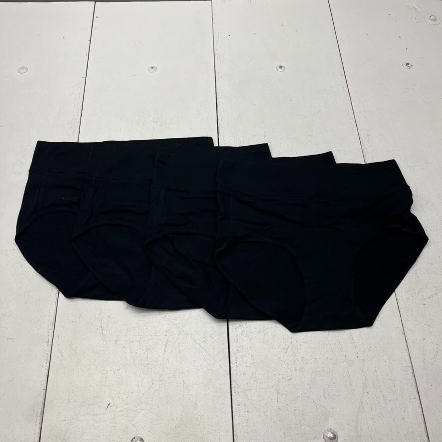 Black 4 Pack High-Waisted Hipster Underwear Women’s Size Large NEW