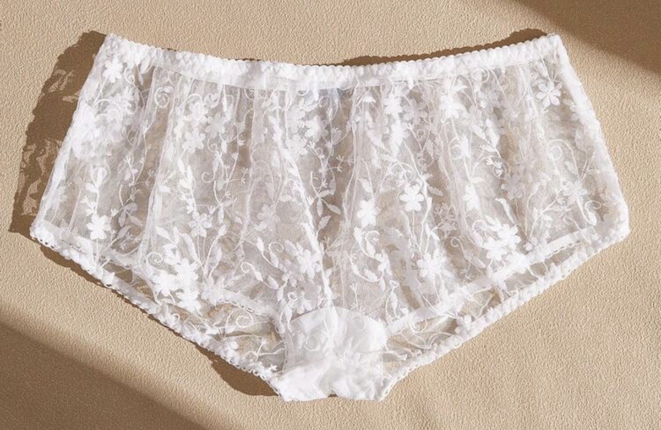 Bohemian Lace Sheer White Brief Panties Knickers XL NEW Sissy