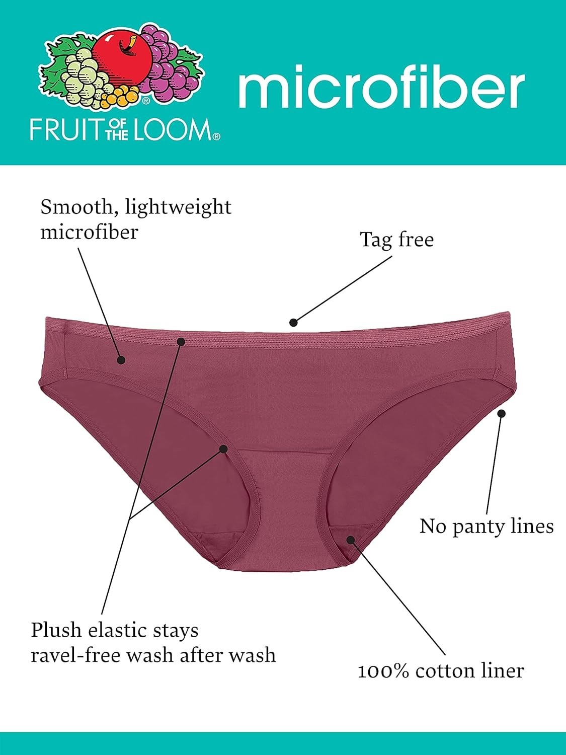Women’s Lightweight Microfiber Underwear, Smooth Under Clothes, Available in …
