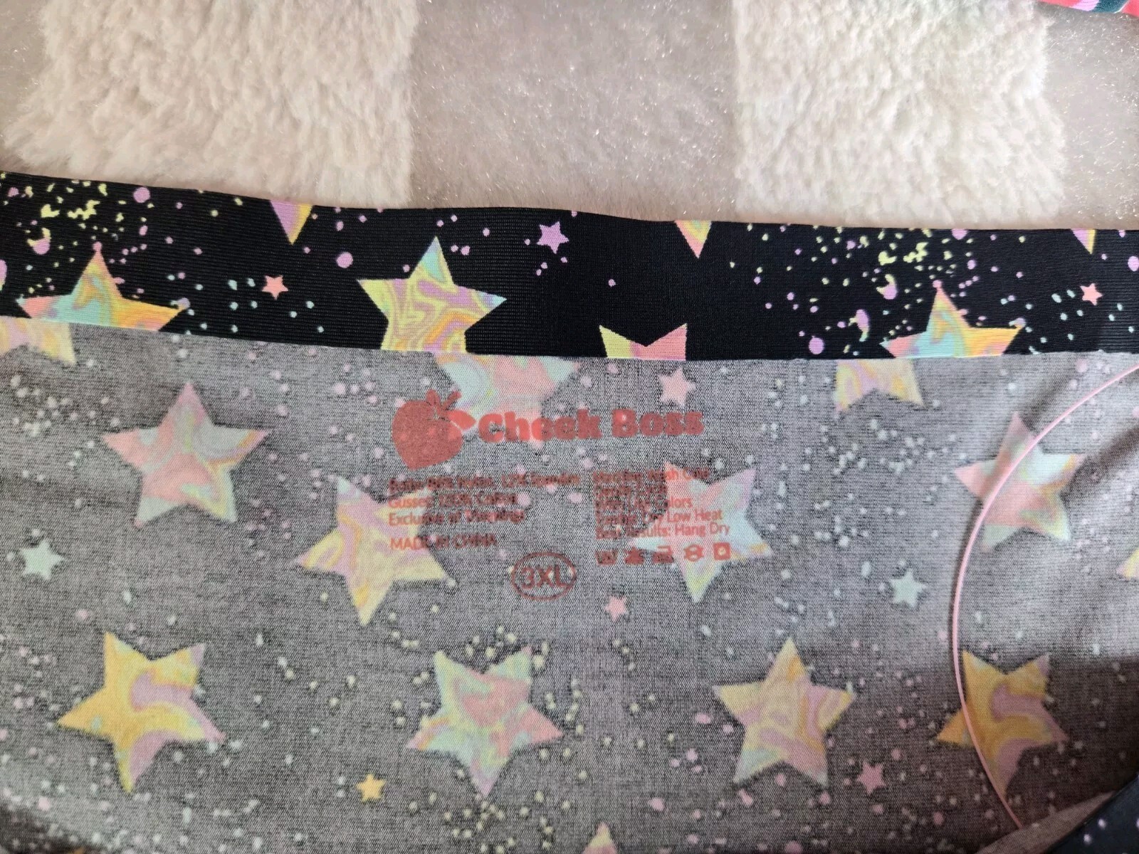 Lot of 2 Cheek Boss Cheeky Briefs 3XL Black Stars Pink Rainbow Panties NWT