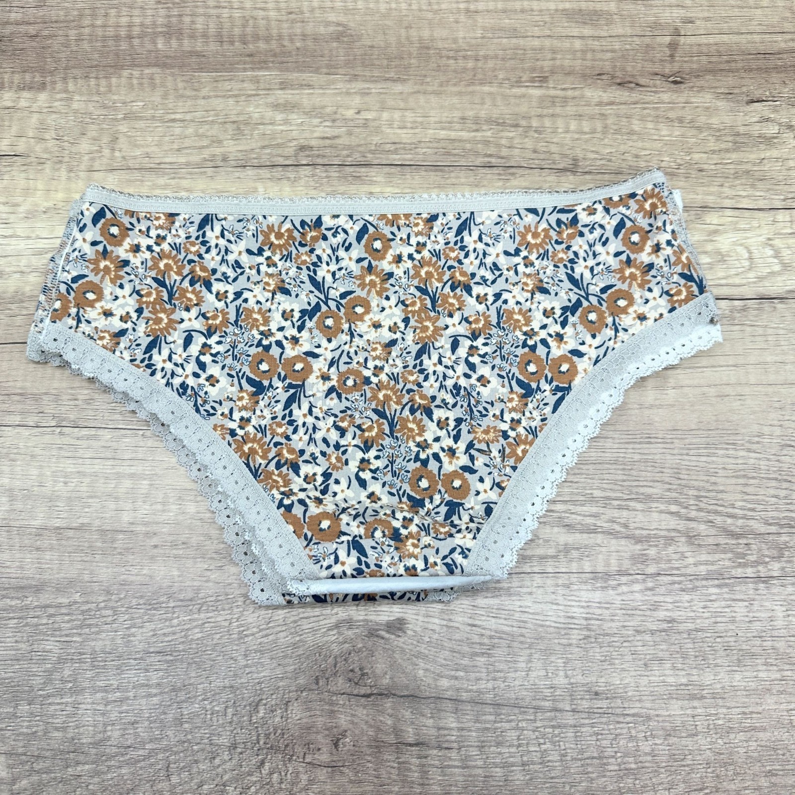 Pact Women’s Organic Cotton Hipster Panties 5 Pack S Floral Multicolor Lace Trim