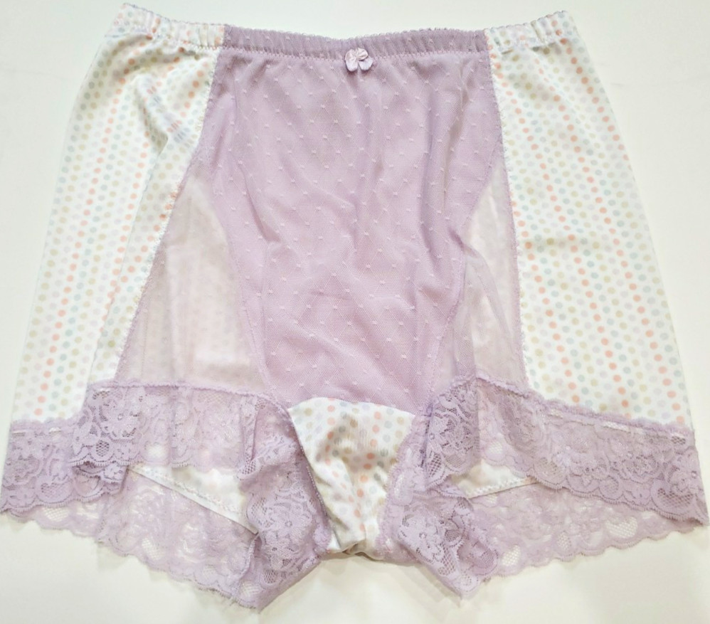 Rhonda Shear 2XL Pin-Up Panties Purple Lavender Polka dot Lace High Waist NWOT