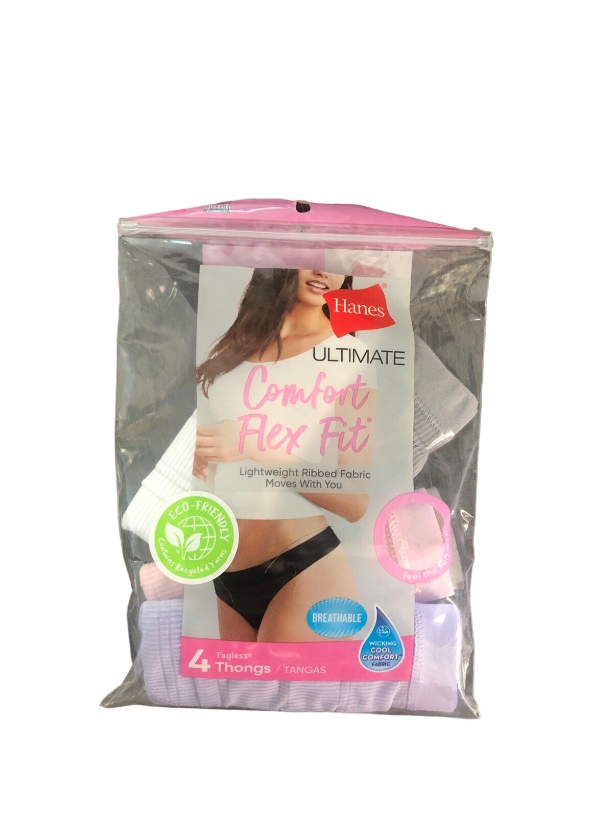 4 Hanes Ultimate Comfort Flex Fit Thongs Tag less Underwear 6/M ($)