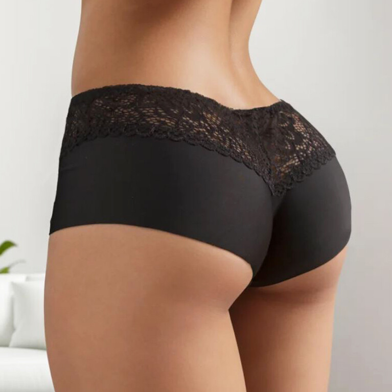 6 Pack Lot Sexy Womens Seamless Panties Boyshorts Lace Silky Underwear Lingeries