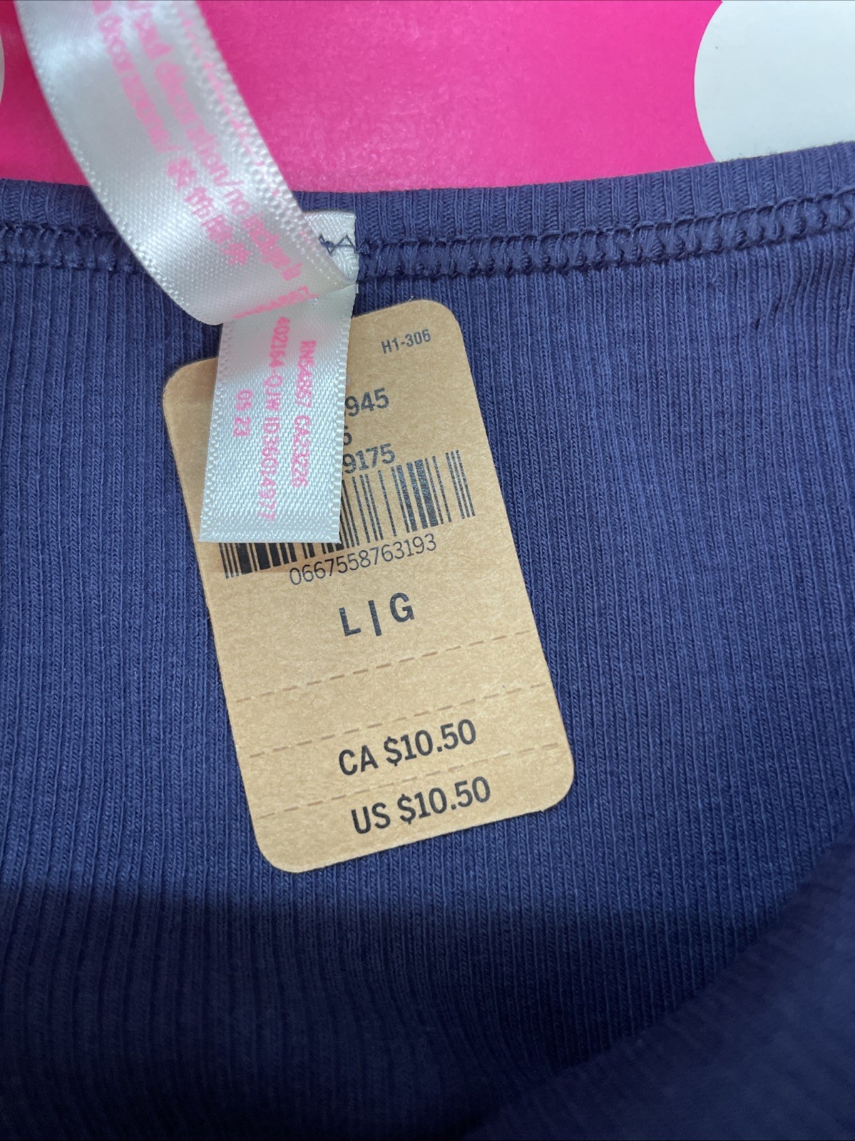 NEW 2023 Victoria’s Secret PINK Bikini Panties Ribbed Panty L Navy Blue Logo Tab