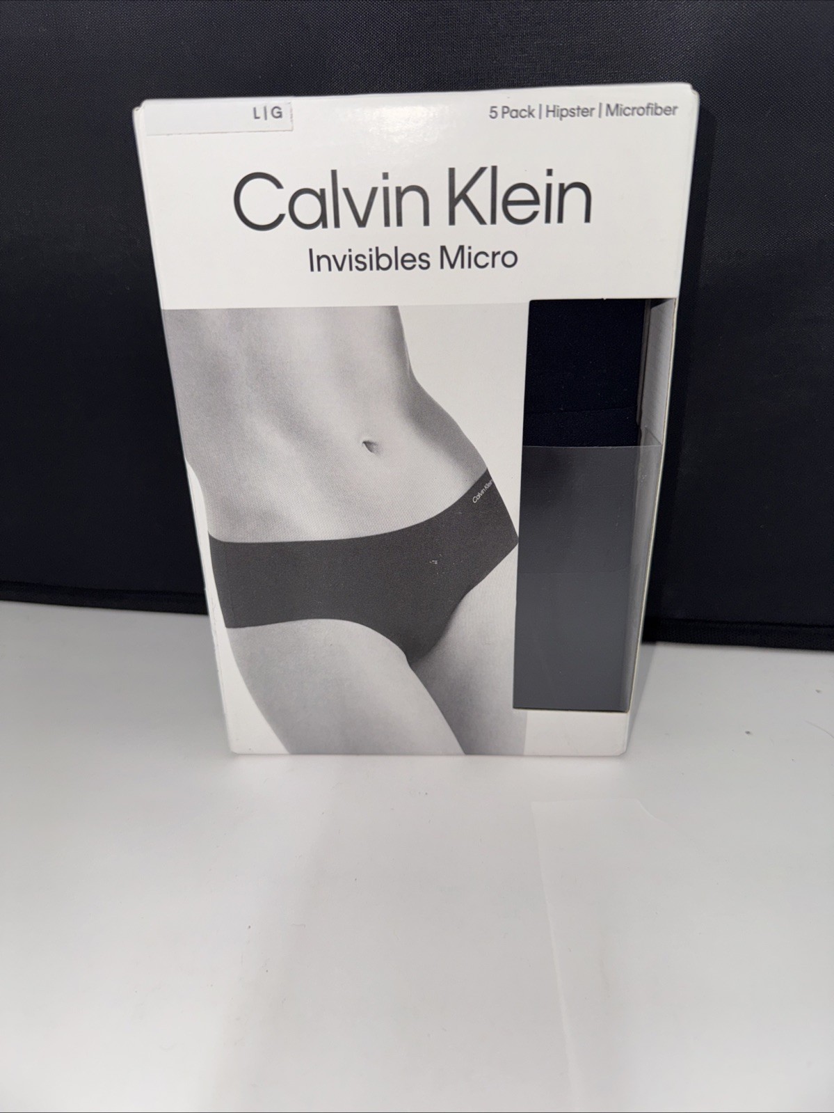 Calvin Klein Women’s Invisibles Micro Hipster Panties 5 Pack Black – Large – New