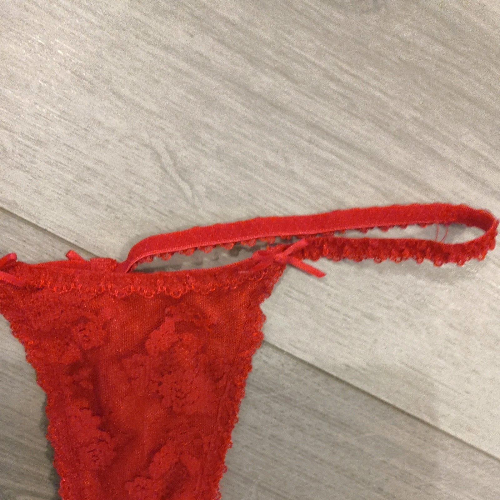 BNWOT Vintage Ann Summers Red Lace Entice G String Thong Size Small