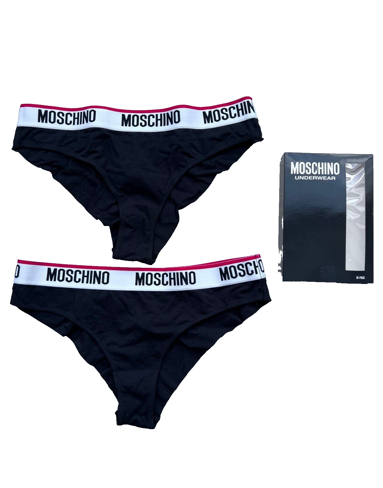 Moschino Underwear 2-Pack Brazilian Brief Black ( US 8/M )