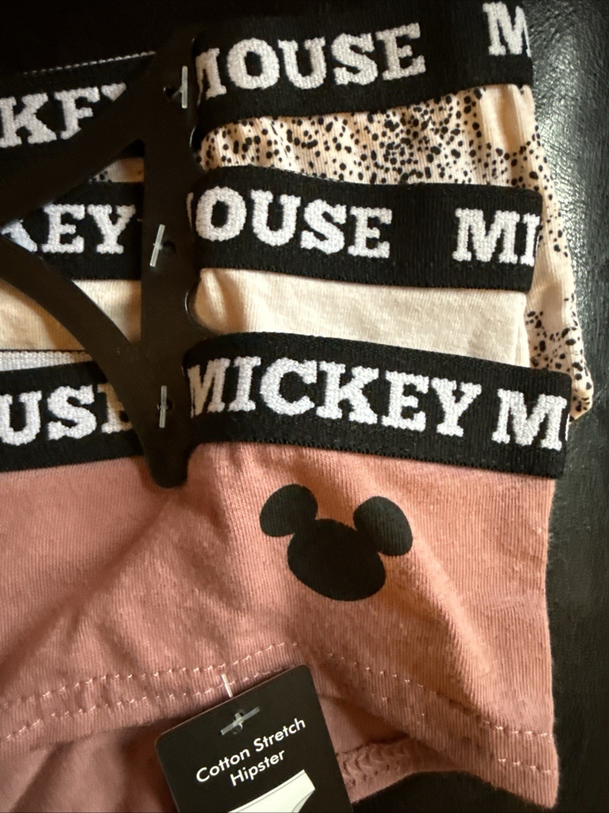 Disney Mickey Mouse 3 Pack Hipster Panties Cotton Stretch Underwear Size Medium
