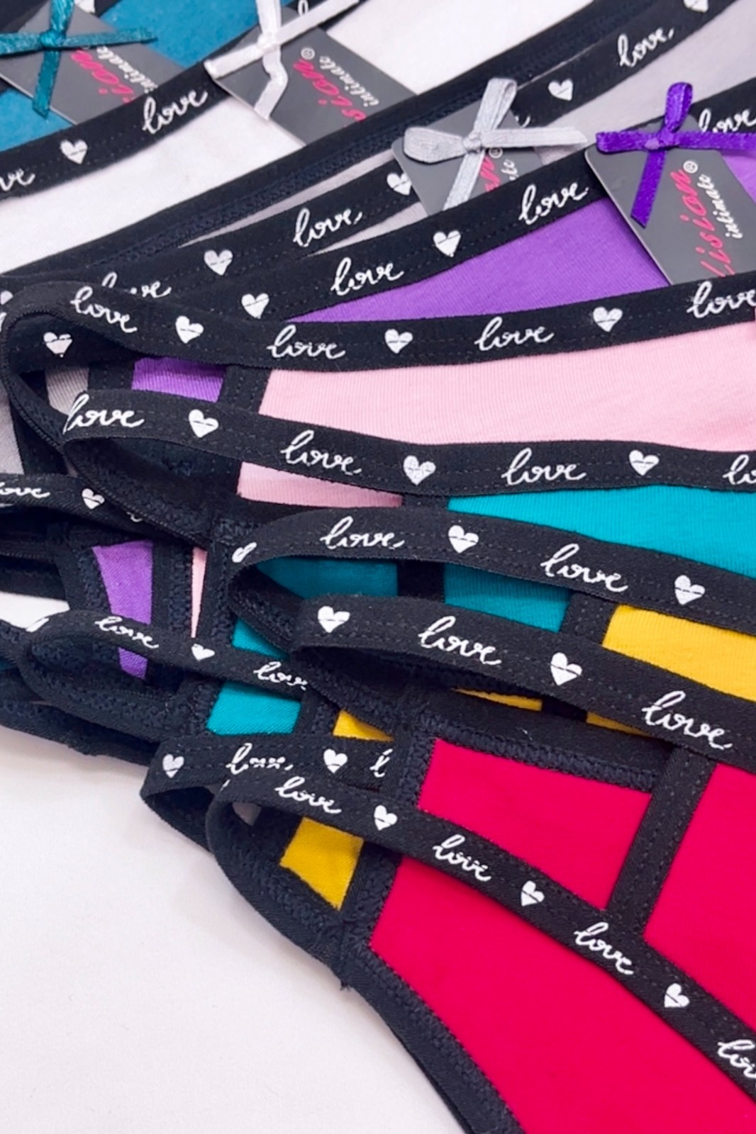 Lot of 6 Women Cotton Love Bikini String Underwear Cheeky High Cut Panties 30152