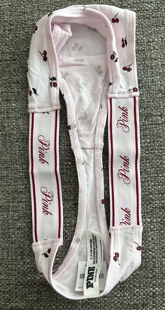 Victoria’s Secret PINK Cherry Print Multicolor Thong Panty Size Small NWT