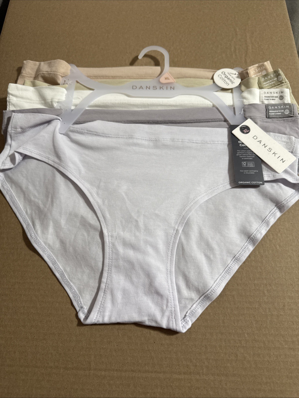 Danskin Women’s Ladies Panties Organic Cotton Hipsters Panties Nude Tone Size XL
