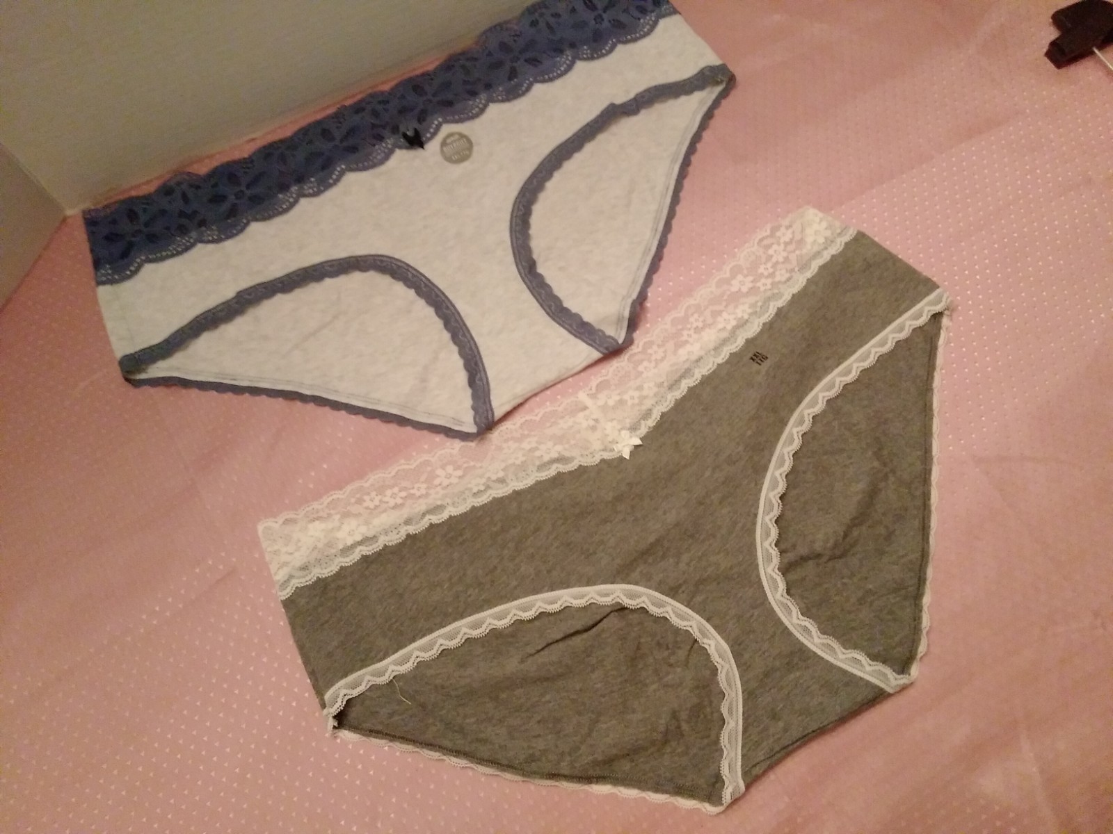 Panties 2 Pair Aerie Boybrief Lace Trim Underwear 2 Gray Blue XXL