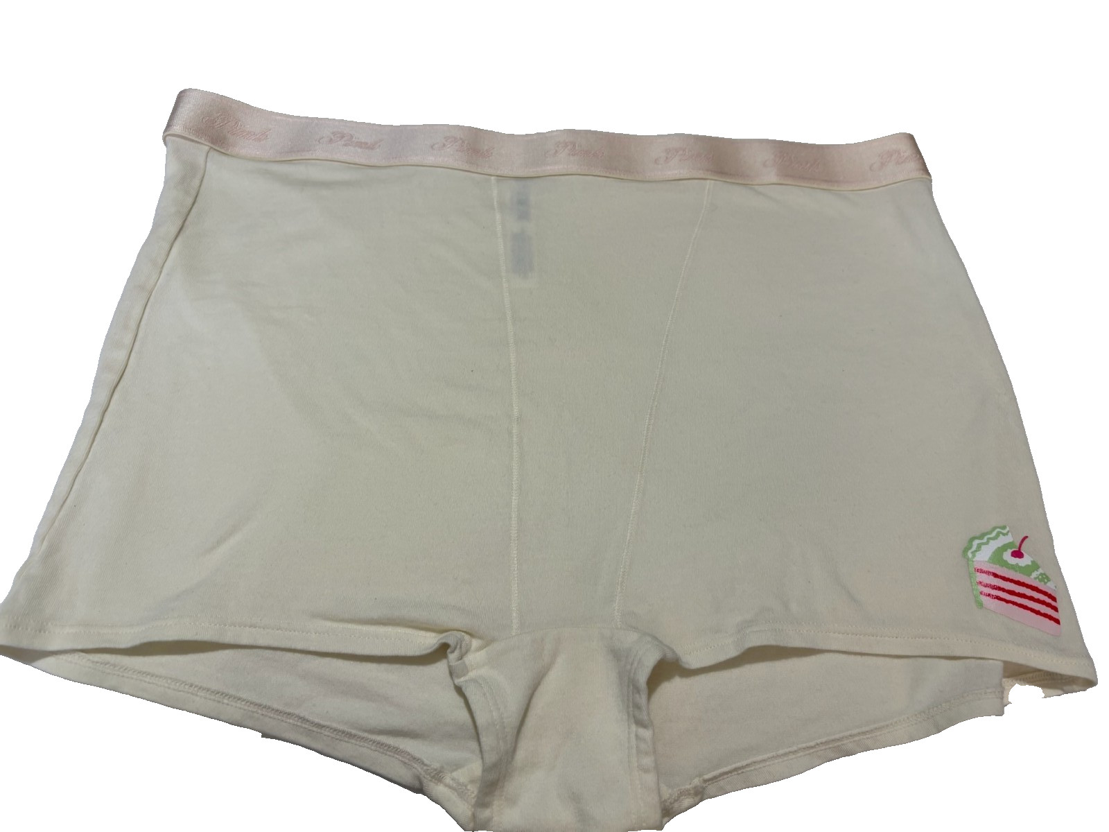 New Victoria’s Secret PINK WHITE High Waist BoysSHT Boxer Panty (XL) UNIQUE NWOT